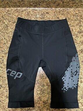 CEP Women's Black Compression Athletic Shorts with Pixel Graphic